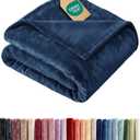 Ultra Soft Fleece Blanket Throw Size - Flannel Fleece Luxury Throw Blanket - Lightweight for Couch Bed Chair - Thick, Warm and Breathable - All Season Cozy Fuzzy, Anti-Static Microplush Bedding, Navy