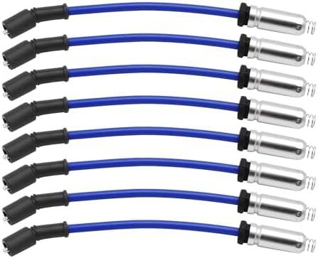 Hoypeyfiy 8 PCS 10.2 MM Racing Spark Plug Wires 88894393 88892762 Replacement for Escalade Silverado Avalanche Tahoe W4500 Tiltmaster Sierra Yukon H2 4.8L 5.3L 6.0L 8.1L 1999-2007
