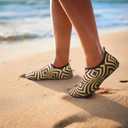 Metog Men Women Water Shoes Quick-Dry Aqua Socks Barefoot Slip-on for Beach Swim Sport Surf Yoga Exercise (8-8.5 Women/7-7.5 Men, Spiral Yellow)