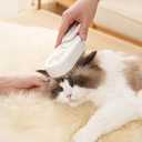 Soft 3-in-1 Silisone Spray Brush, Upgraded for Shedding, Cleaning and Spa Massage, Hair Removal, Best Water Steam Brush for indoor Long or Short Haired Cat and Dog (Purple, Handle)