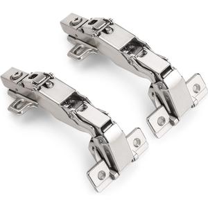 knobelite 2 Pair (4 Pcs) European Style Hidden Concealed 165 Degree Corner Kitchen Cabinet Door Hinges Full Overlay Soft Closing
