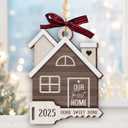 First Home Ornament 2025 - House Warming Gifts New Home 2025, New House Gift for Couple, Him Her, Housewarming Gift Ideas for Newhouse Owners, Wooden Ornaments for Christmas Tree Decorations