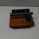 Toilet Paper Holder with Wood Shelf, Wall Mount Toilet Paper Roll Holder with Wooden Shelf and Matte Black Stainless Steel Pipe, Tissue Roll Holder for Bathroom Washroom (Dark Brown, 7.9'' x 5.9'')