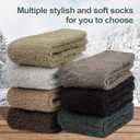 Chalier Womens Winter Fuzzy Socks Cozy Fluffy Sock Warm Fuzzy Christmas Socks for Women (Navy)