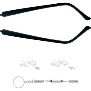 Glasses Replacement Arms, Eyeglass Replacement Temples, Plastic Glasses Replacement Temple, Eyeglass Temple Arm Repair Kit, TR 90 Frame Arms Screws and Multifunctional 3 in 1 Screwdriver