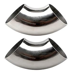 OSIDU 2 Inch 90° Mandrel Bend Elbow, SS304 Stainless Steel Bend Tube 90 Degree Exhaust Elbow Pipe - Thickness 16GA/ .065" for Car Modified Exhaust System, Stair Handrail (2 pcs)