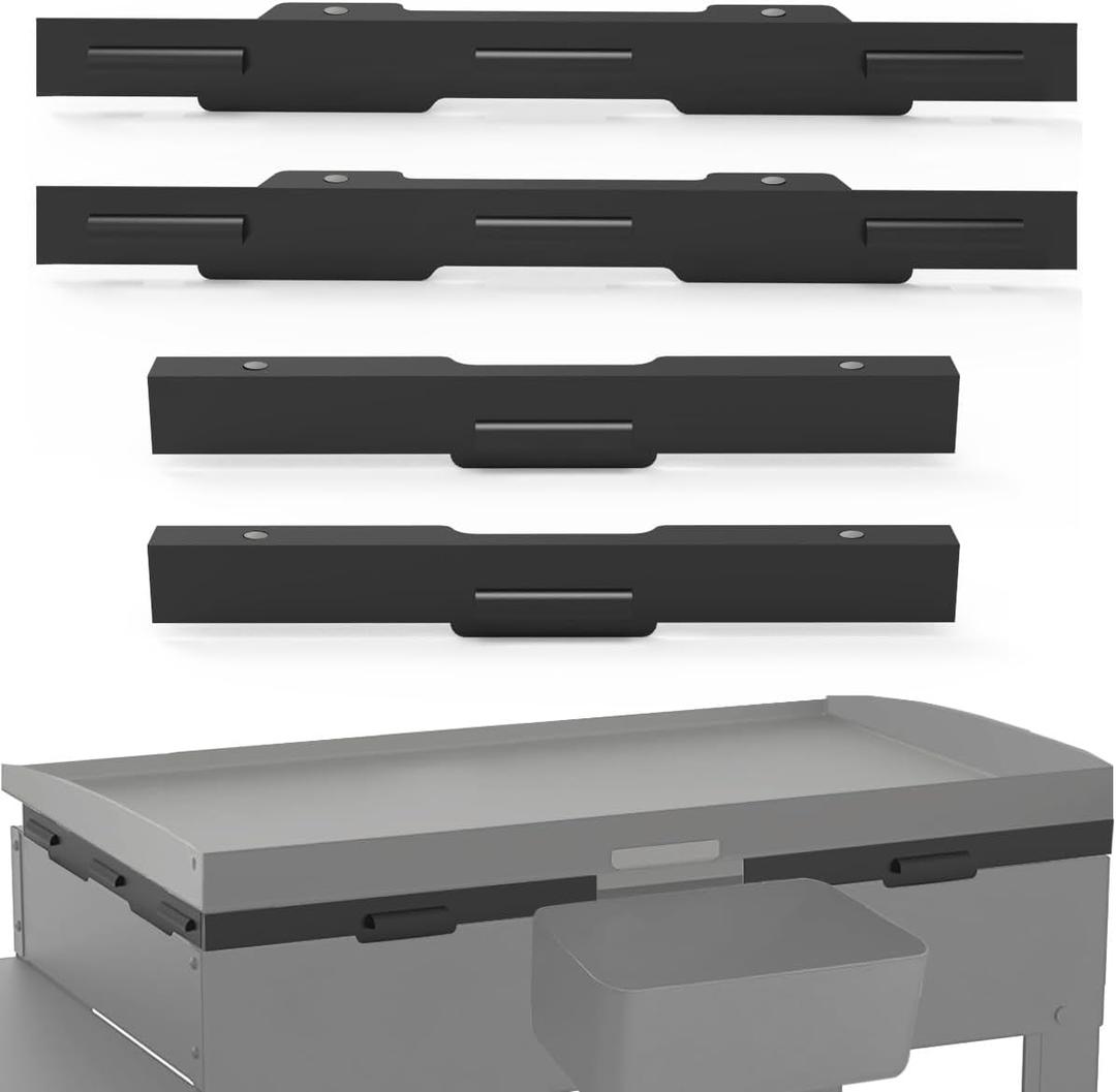 Koutemie Wind Guard for Blackstone 28" Griddle Accessories with Magnetic Grill Heat Shield, Heavy Duty Steel Wind Screens Compatible with Rear Grease Cup, Hood and Side Shelf, Black