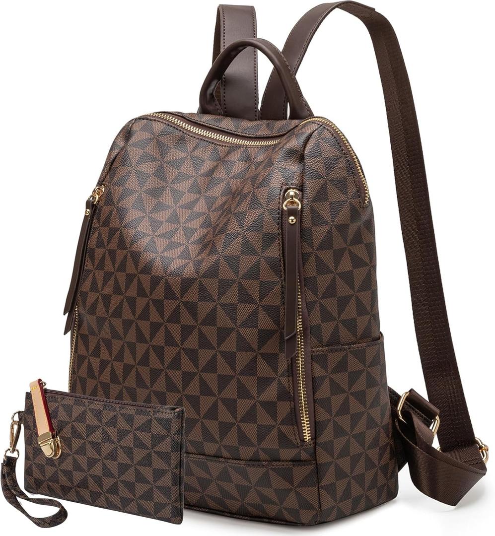 Womens Backpack Purse Leather Anti-theft Large Fashion Designer Travel Backpack Bag Men's Backpack Shoulder Bags, A-brown