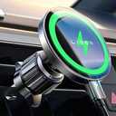 LISEN for 15W MagSafe Car Mount Charger,Magnetic Wireless Car Charger for iPhone 16 Pro Max Accessories,Magnetic Phone Holder for iPhone 16e 15 14 13 12,Samsung with MagSafe,Gifts for Men Women (Black)