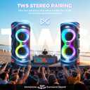 Portable Bluetooth Speaker with 1 Microphone, 300W Peak Karaoke Machine Powerful Loud Sound Deep Bass Wireless Subwoofer, 15H Battery Life Fast Charging, Speaker for Party, Outdoor, Beach, Home System