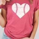 Baseball Heart Shirt Cute Mom Dad Men Women Softball Gift T-Shirt Size XS