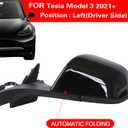 side mirror replacement for Tesla Model 3 2021 2022 2023 2024 2025 Assembly Driver Side for Tesla Model 3 Accessories 51167177128 BLACK (LH) 13 Pin