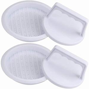  2 Piece Hamburger Press, Plastic Burger Press, Hamburger Maker Meat Press Set Clear