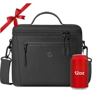 GLORIEROO Insulated Lunch Box Bag Women Girls - Waterproof Leakproof Lightweight Reusable Cooler for School Work Picnic - Back to School (Standard 11L, Black)