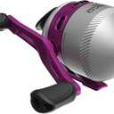 Zebco 33 Spincast Fishing Reel, Size 30 Reel, Changeable Right- or Left-Hand Retrieve, Built-in Bite Alert, Durable All-Metal Gears, Pre-Spooled with 10-Pound Zebco Cajun Fishing Line, Silver/ Pink