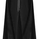 59Inch Velvet Cloak with Hood for Men & Women, Hooded Cape Cloak Unisex Halloween Witch Vampire Wizard Raven Cosplay Costume(Black, L)