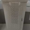 Mind Reader 60L Slim Laundry Hamper, Clothes Basket, Lid, Ventilated, Plastic, Set of 2, White