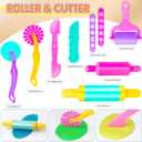 Dough Tool Sets for Kids Toddlers,Cute Playdough Accessories with Rolling Pin Dough Mat Storage Box,Party Pack Toys for Kids Age 2-4 3-5 4-8,Educational Toys Gift for Birthday Christmas Boys Girls
