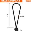 50 Pcs Ball Bungee Cords 6 Inch Black Heavy Duty Outdoor for Canopy Tarp Tie Downs, UV Resistant