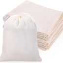 SHENLIU 100 Pieces Drawstring Cotton Bags Muslin Bags for Storage, 8 x 10 Inches Multipurpose Sachet Pouch for Tea Jewelry Wedding Party Favors Storage Home Supplies Beige