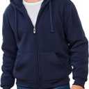 Men's Fleece Sherpa Lined Hoodies Heavyweight Full Zip Thick Hooded Jacket Winter Warm Athletic Sweatshirt 5XL