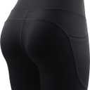 CADMUS High Waist Yoga Shorts for Women Workout Running Shorts Naked Feeling Biker Shorts Tummy Control Deep Pockets, Black, L