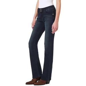 WallFlower Luscious Curvy Bootcut Jeans for Women, Mid-Rise Insta Stretch Denim, Size-Inclusive Juniors Jeans, Black Berry, 11 Long