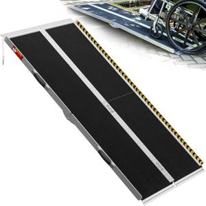 Portable Wheelchair Ramp 6FT, Seamless Non-Slip Aluminum Ramps for Wheelchairs for Home, Handicap Wheelchair Ramps for Home Steps, Aluminum Loading Dock Plates, Doorways, (Usable height 6-18 inch)