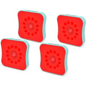 Red Motion Sensor Night Lights, Rechargeable Battery Operated Red Light for Sleep, Stick On Magnetic RedLight Night Lights for Bathroom, Bedroom, Sleep Aid, Stair, 4Pack