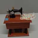 Sewing-Machine-Music-Box-Vintage-Hand-Cranked-Mechanism Mini Musical Retro Classical Table Desk Decoration with Greeting Card
