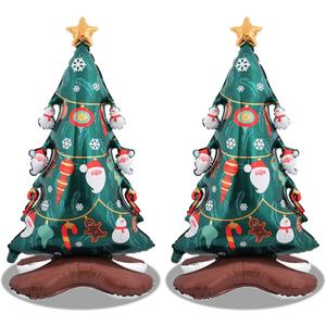 Christmas Tree Balloon Christmas Balloons Self Standing Christmas Foil Balloons for Xmas Themed Party Xmas Party Decor Decorations Balloons Party Sets-2pcs