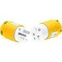 Tellegloww 2 Pcs 20amp Female Welder 6-20P Plug & 6-20R Receptacle RV Electrical Campers 3 Prong 250V Universal Plug and Receptacle with Easy Unplug Design, ETL Listed(Yellow)