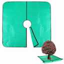 Landscape Pruning Tarp, 78.7X78.7 Landscape Tarp for Trimming with 12 inch Hole, Pruning Trees Waterproof Tarp, with Corner Buckles, can Stand Up Fasten Around Trees and Shrubs