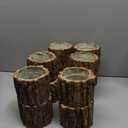 12 Set Wooden Vase for Centerpieces Wedding Flower Table Centerpieces Decor Rustic Bark Stump Bucket Farmhouse Wood Planter Pot for Woodland Party Window Home (Flower Foam,Medium)