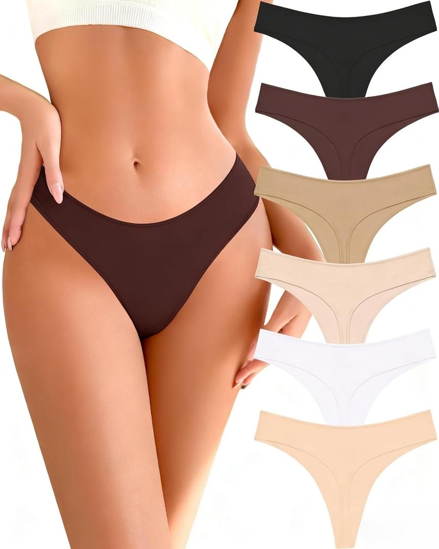READY TO LOVE Cotton Underwear for Women Pack Breathable Thongs for Women Sexy Stretch Soft Womens Panties Thong L