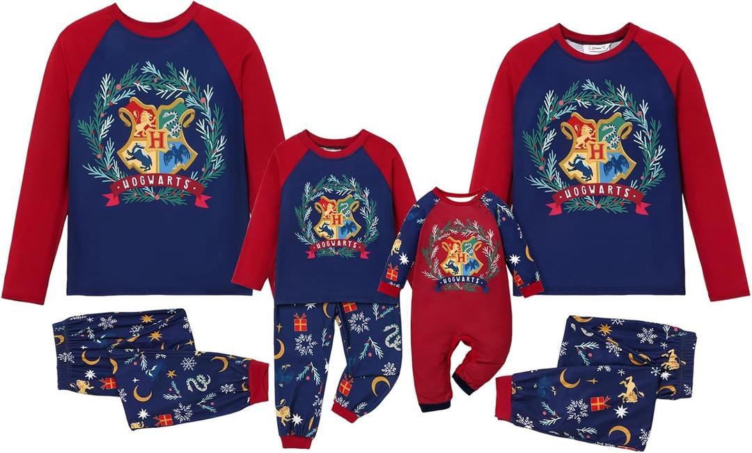 Harry Potter Family Christmas Matching Pajamas Sets Xmas Pjs Top and Pant Set for Kids Couples (XXL)