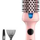 1.5 Thermal Brush for Voluminous Blowout Curls, Negative Ion Heated Round Brush for Shiny & Anti-frizz Styling, 12 Heat Settings for All Hair Type, Dual Voltage, Even Heat Distribution