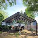 Garveelife 20'x25'x13' Metal Carport for 2 Cars, Heavy Duty Extra Tall Carport for Heavy Snow, Reinforced Frame, Permanent Shelter for Bass Boats, Full-Sized Pickup Trucks, and Tractors, N.W. 980 Lbs