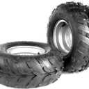 16x8-7 Go Kart Wheels, 16x8-7 Go Kart Tires with Wheels for Go Kart ATV UTV Quad 110cc 3 Bolts Set of 2 (Silver)