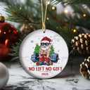No Lift no Gift - Santa Weightlifting Christmas Ornaments 2025, Gym Trainer Gift, for Athlete, Powerlifter Ornament Keepsake, Gym Bro Gifts (V1)