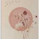 Pink Abstract Botanical Floral Art Poster Framed Canvas Wall Art Decor Retro Artwork Aesthetic Home Decor Framed Print For Living Room Bathroom Bedroom Wall Art Decor Framed12x18inch (ALIBC-016)