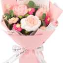 Crochet Flower Finished BouquetHandmade Roses Bouquet,Knitted pink Yarn Flower as a Gift and Home Decor for Lover, Family, Friends 