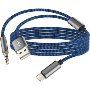 USB C Male to 3.5mm Audio USB Charging Male Cable(2in1) Stereo Sound AUX Cable iPhone 16 15 Pro Max Type C Car Auxiliary Adapter Compatible for Samsung S25 Android Earphone Charger Connector