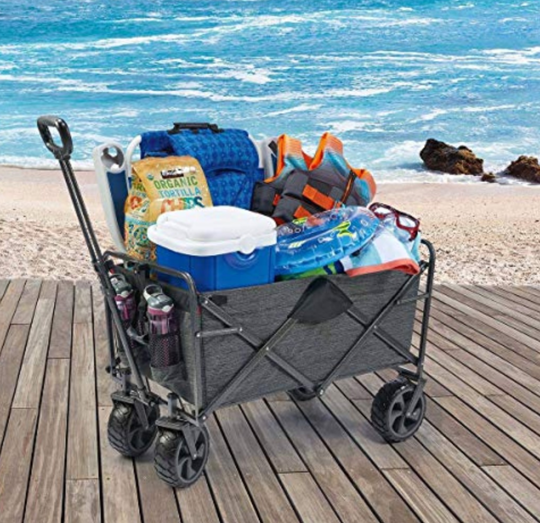 MacSports Mac Sports - Mac Sports Extra Long Folding Cargo Cart for Field Outdoor Use