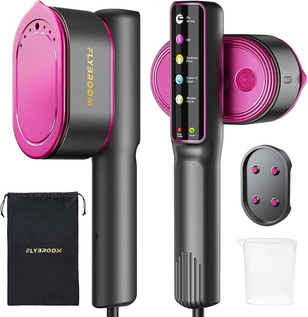 Travel Steamer for Clothes, 1200W Portable Steamer  Iron 2 In 1, 13s Heat Up, LED Touch Display with 5 Modes, Large Ceramic Heat Panel, 110ml Tank, Garment Steamer for Home and Travel (Medium)