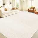 8x10 Area Rug Living Room: Washable Boho Geometric Moroccan Rug Neutral Modern Farmhouse Indoor Soft Non Slip Ultra Thin Large Printed Pattern Carpet for Bedroom Home Office (Beige, 8'x10')