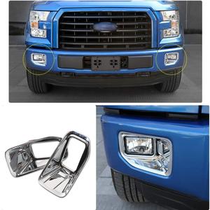JeCar Front Fog Light Lamp Cover Bezel Trim Exterior Accessories for Ford F150 XLT 2015-2020 (Chrome)