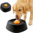 Slow Feeder Dog Bowl for Liquid Treat: Rolling Ball-in Dog Lick Bowl, Anti-Slip Slow Feeding Bowl, Easy Clean Puppy Lick Toy for Bone Broth Yogurt & Post-op Nutrition (Black)