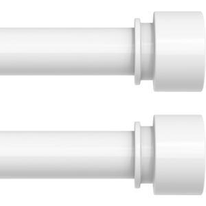 2 Pack Curtain Rod 30-60 Inch, White 1 Inch Adjustable Heavy Duty Curtain Rod for Windows, Modern Window Treatment Rods, Single Side Telescopic Splicing Drapery Rods, Easy Installation