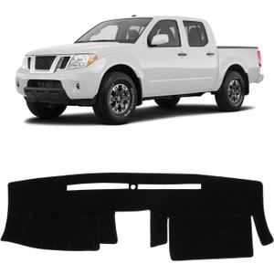 KUST Black Dash Cover for Nissan Frontier 2005-2019 2020 2021/Xterra 2005-2015/Pathfinder 2005-2012, 2009-2012 Suzuki Equato Polyester Dashboard Cover Non-Slip Sunshade Windshield No Glare